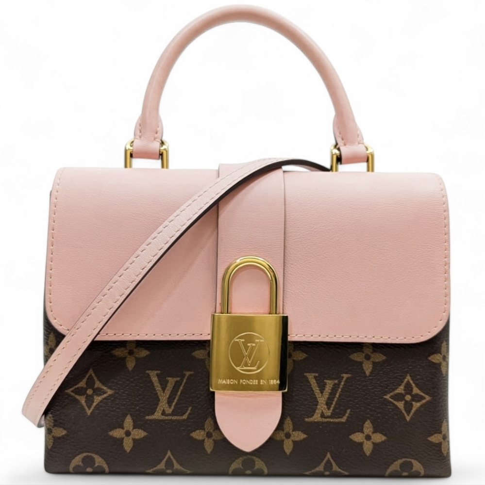 Louis Vuitton Locky BB Monogram Hand Bag  Pink and Brown Handbag